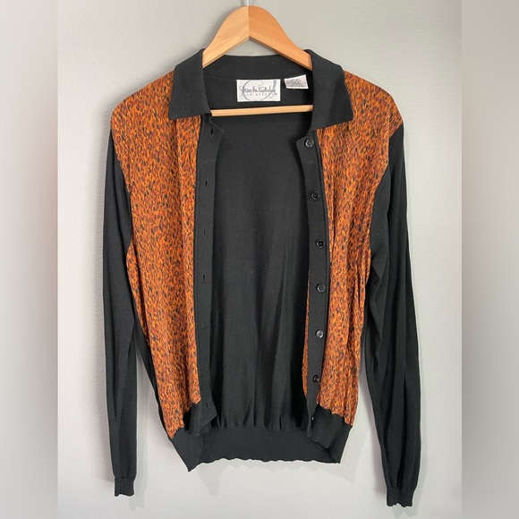 DVF Silk/Cotton Animal Print Sweater & Cami Set (S) - Picture 3 of 12